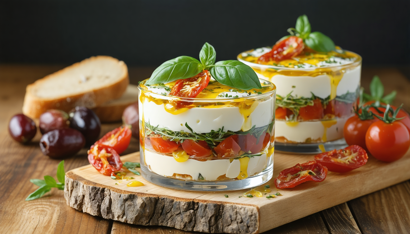 découvrez notre verrine gourmande au fromage, un délice du sud alliant saveurs fraîches et textures onctueuses pour un moment de plaisir unique.