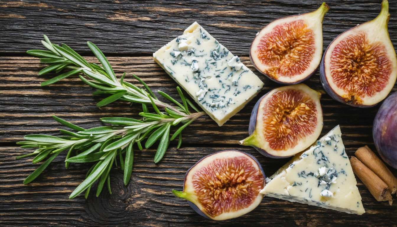 découvrez une recette gourmande d'automne avec des figues rôties au fromage bleu, sublimées par la douceur du miel et le parfum envoûtant du romarin.