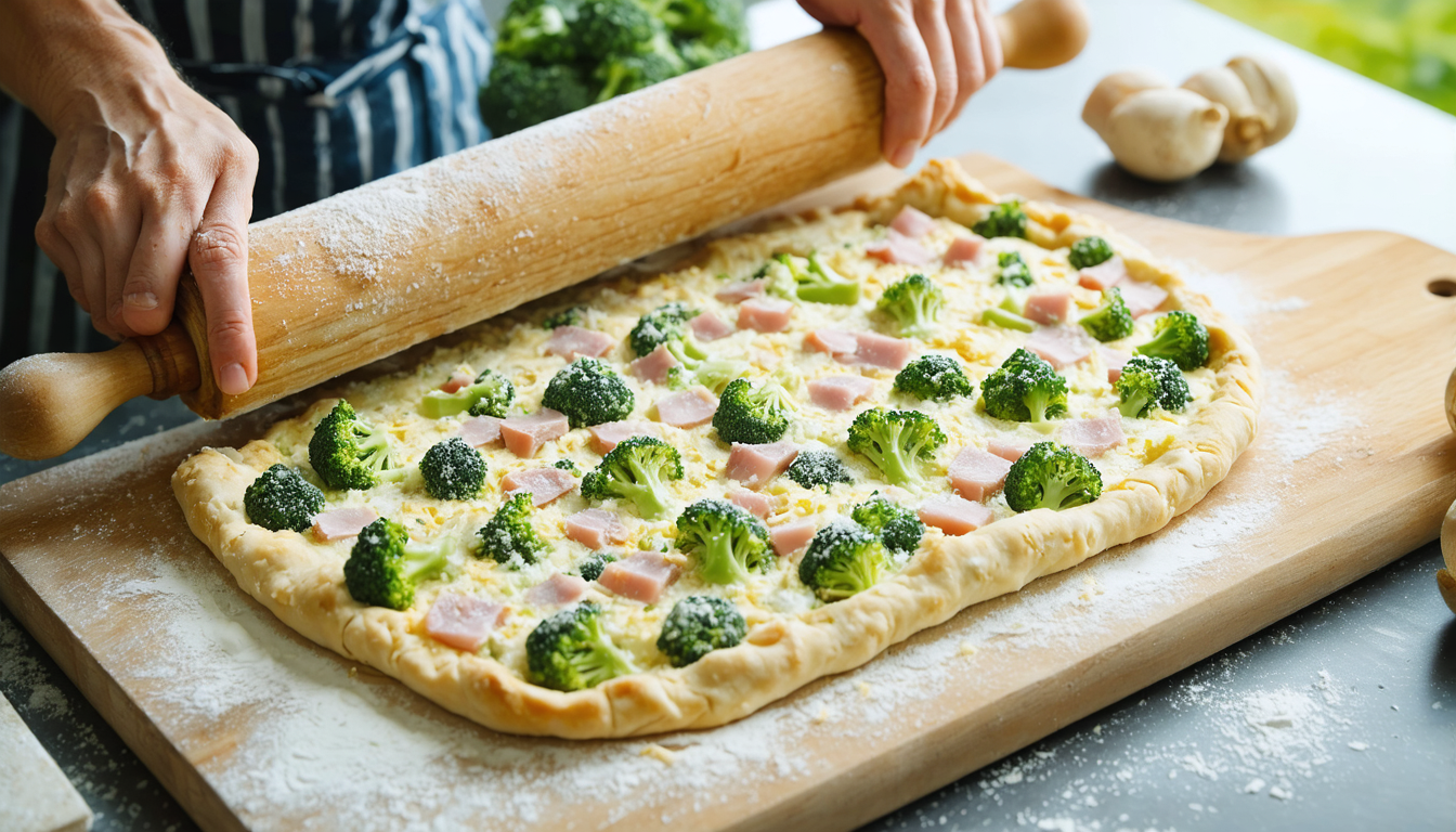 découvrez une recette facile et rapide de quiche légère au brocoli et jambon, préparée avec le thermomix pour un repas savoureux et équilibré.