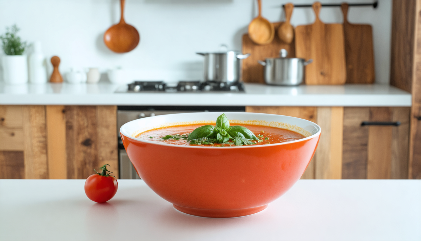 découvrez notre recette simple et rapide pour préparer une délicieuse soupe maison de tomates fraîches, idéale pour un repas sain et savoureux.