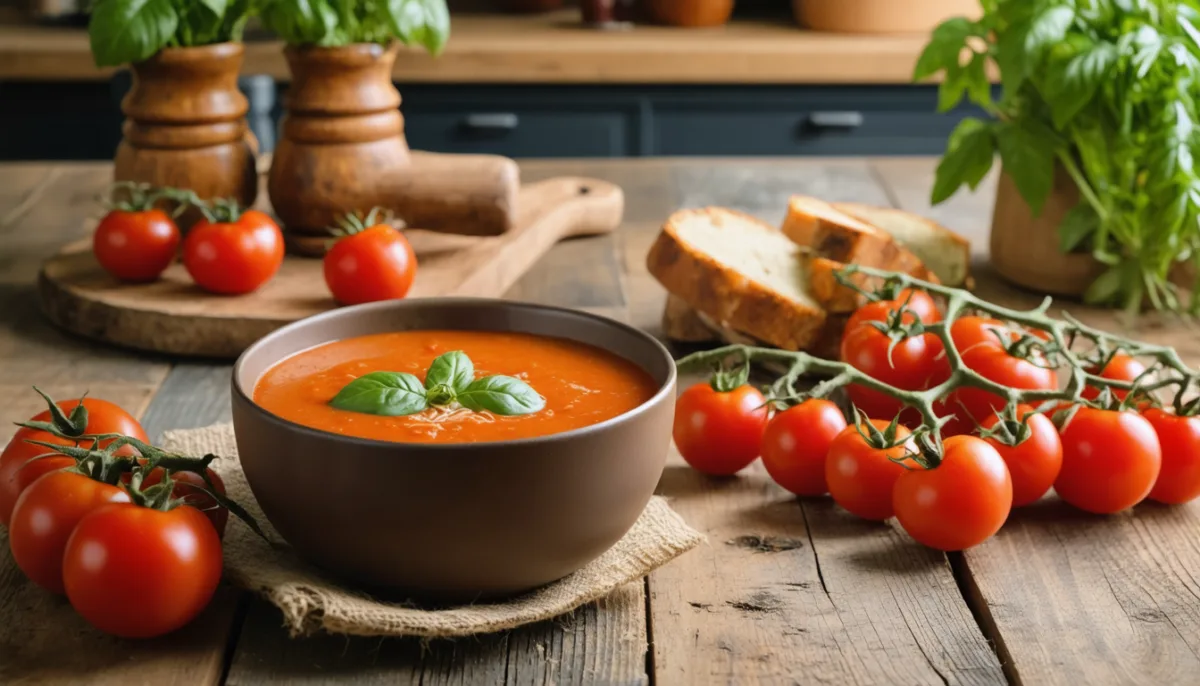 découvrez notre recette simple et rapide pour préparer une délicieuse soupe maison aux tomates fraîches, idéale pour un repas sain et savoureux.