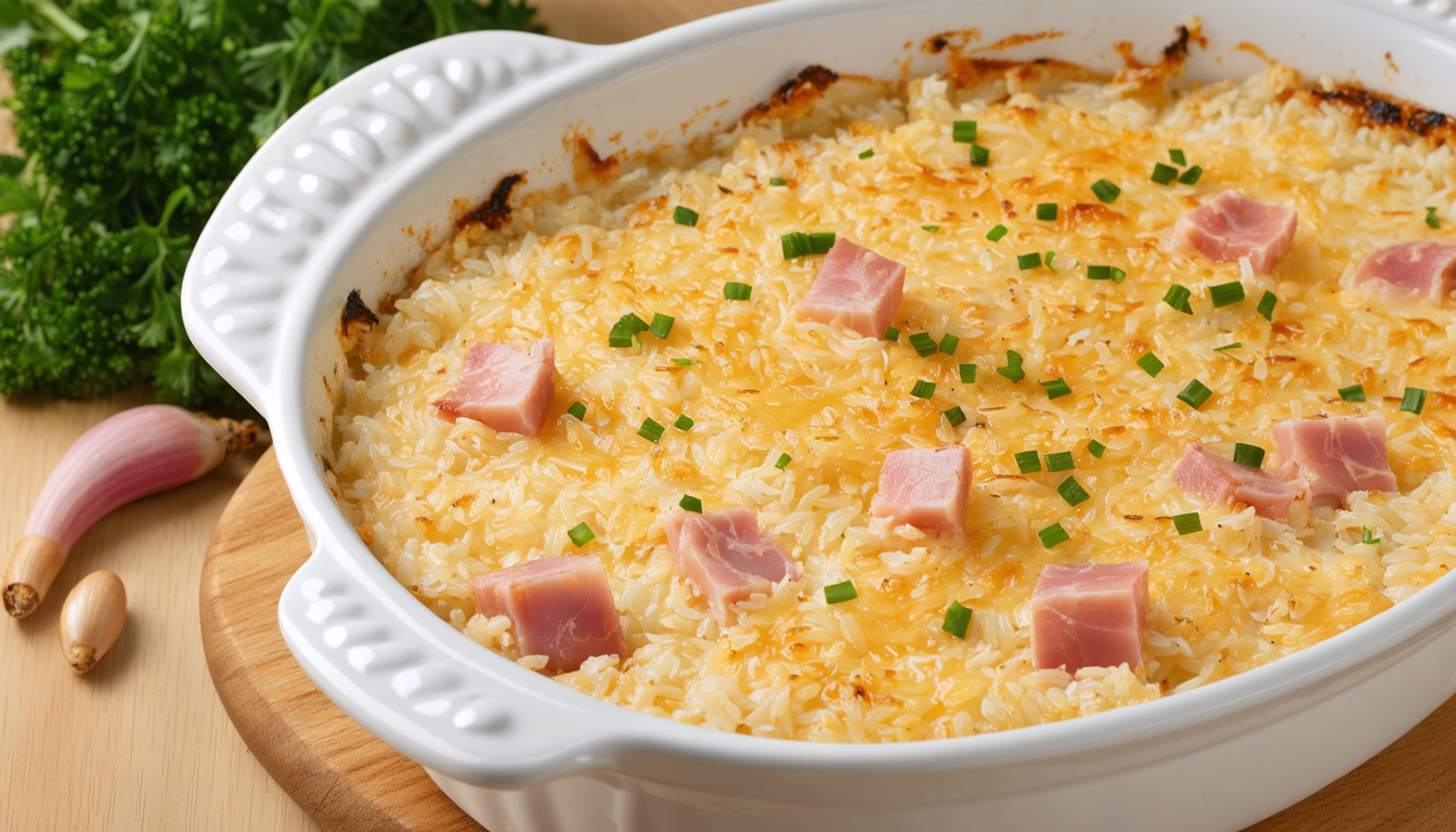 découvrez notre recette saine et gourmande de gratin léger au riz de konjac et jambon, parfaite pour un repas savoureux sans culpabilité.