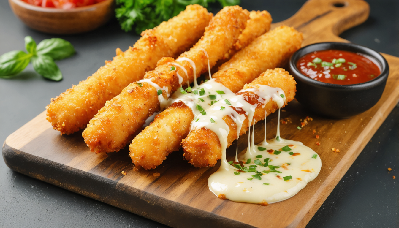découvrez la recette parfaite des mozzarella sticks : un cœur fondant de mozzarella entouré d'une croûte dorée et croustillante, idéal pour un apéritif gourmand et facile à réaliser.