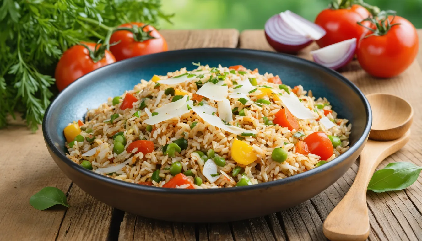 découvrez notre pilaf d’épeautre savoureux, agrémenté de légumes estivaux frais et de fromage fondant pour un repas équilibré et gourmand.