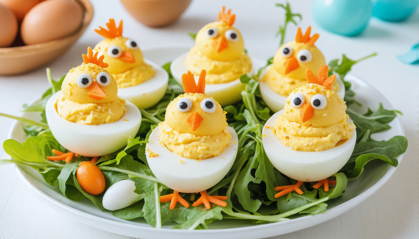 découvrez une recette gourmande et originale pour pâques : les œufs mimosa au fromage frais, parfaits pour régaler petits et grands avec des poussins savoureux et colorés.