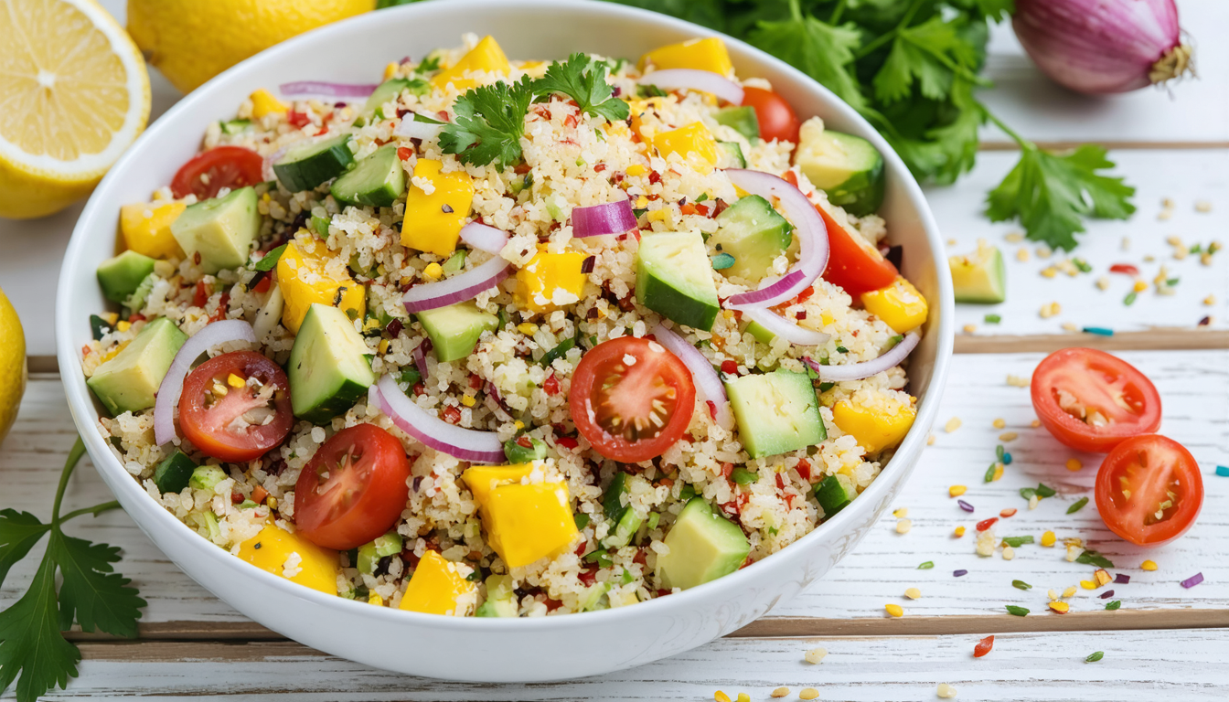 découvrez notre recette rapide et saine de salade estivale de quinoa, équilibrée et prête en seulement 15 minutes, idéale pour un repas léger et nutritif.