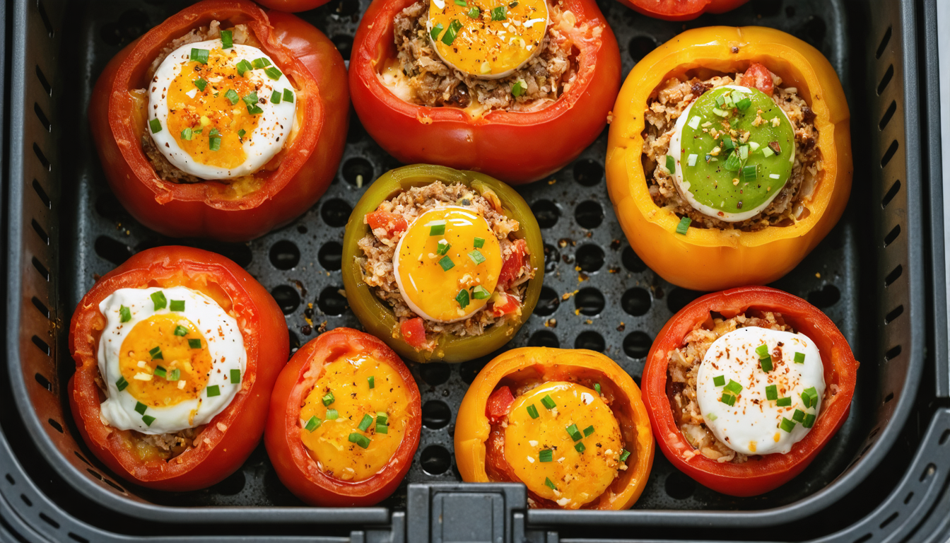 découvrez comment préparer des tomates farcies savoureuses et rapides avec l'air fryer. une recette simple et express pour un repas gourmand et léger.