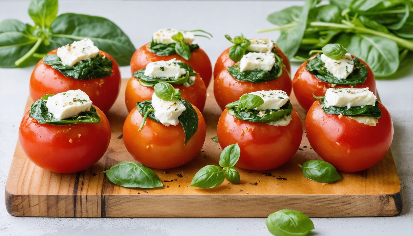 découvrez une recette saine et savoureuse de tomates farcies légères aux pousses d’épinards et fromage frais, parfaite pour un repas équilibré et gourmand.