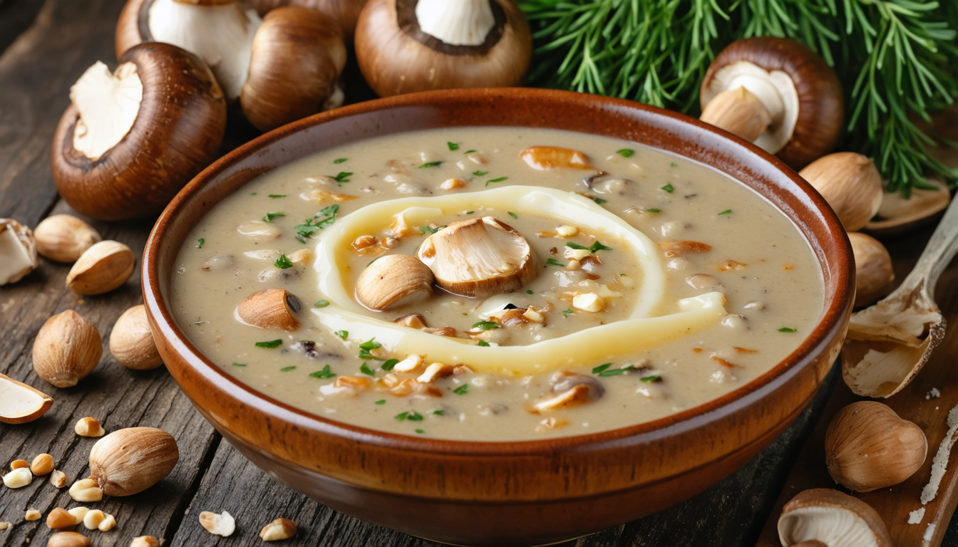 découvrez notre velouté gourmand de champignons aux noisettes et fromage fondant, une recette savoureuse et réconfortante parfaite pour toutes les occasions.