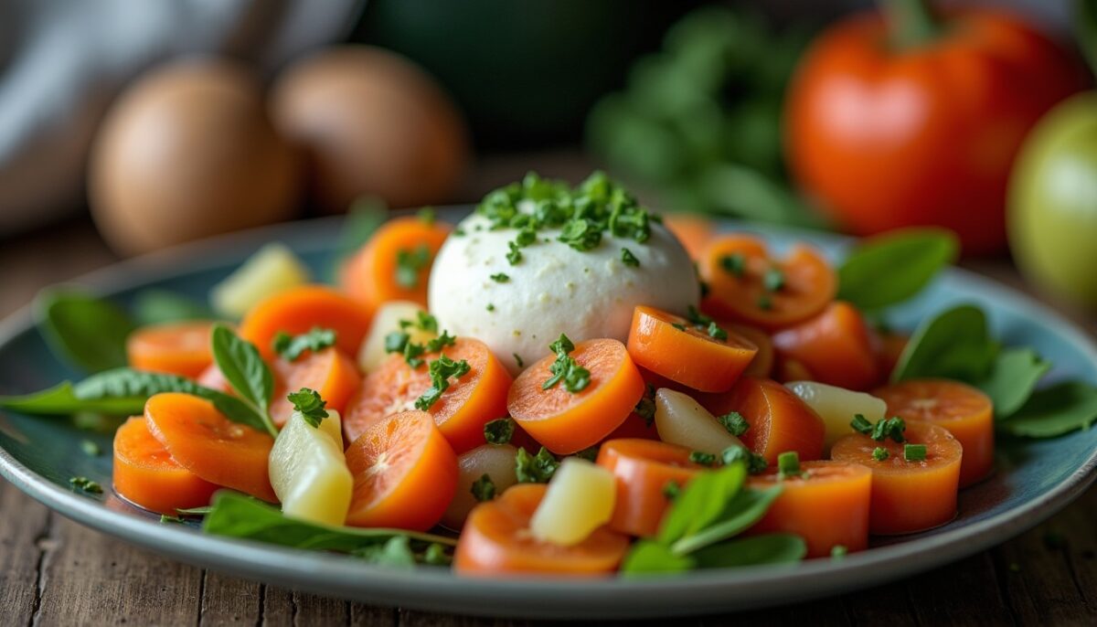 Salade Colorée de Carottes, Betteraves et Fenouil au Fromage de Chèvre : Une Recette Savoureuse et Raffinée