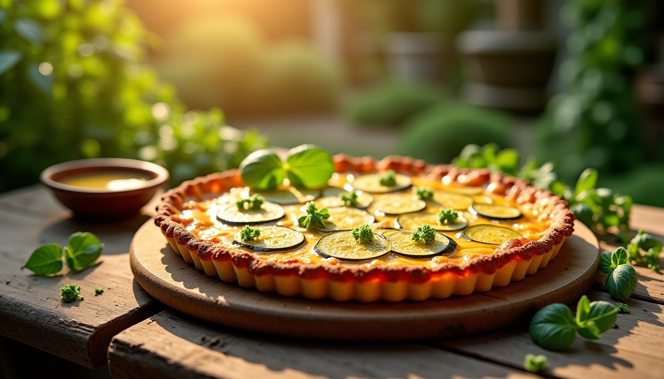 Délicieuse tarte croustillante aux courgettes, miel subtil et fromage fondant : une recette gourmande à savourer