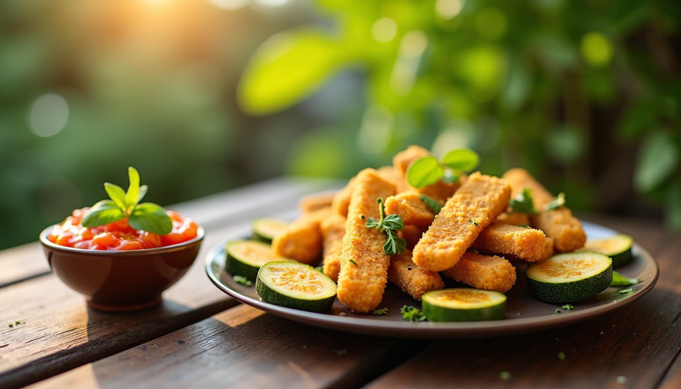 Bâtonnets de Courgette Croustillants et Tapenade de Poivrons Légère : Le Plaisir Sans Friture