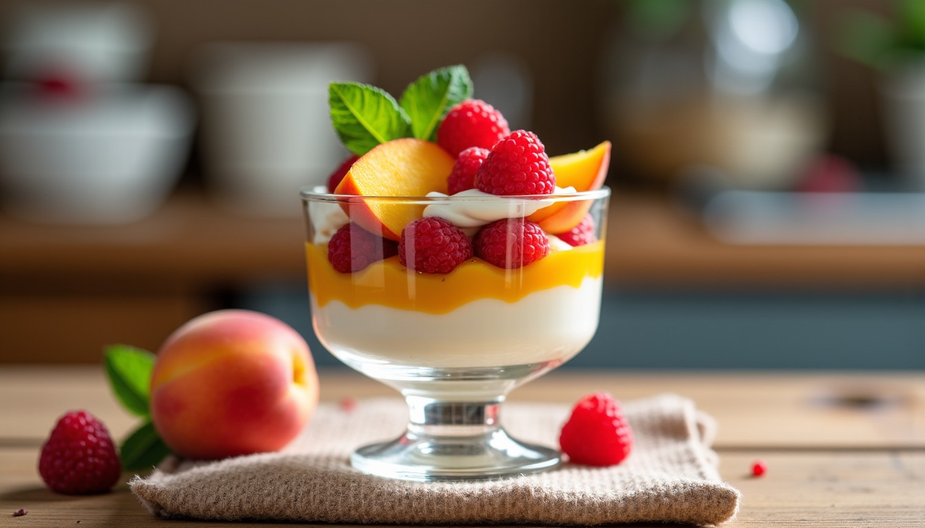 Verrines légères et fruitées : Pêche-framboise, le dessert express à savourer !