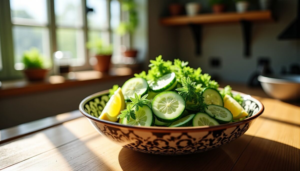 La salade de concombres authentique : fraîcheur assurée quand la chaleur monte