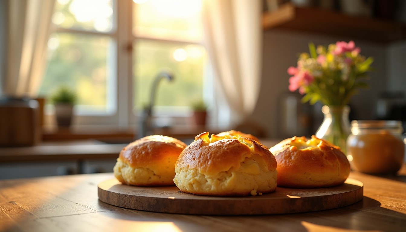 Délicieux petits pains au fromage pour un petit déjeuner gourmand