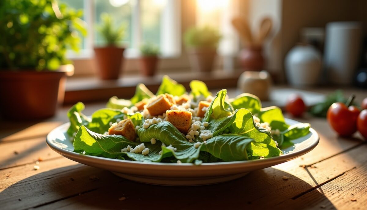 Découvrez la recette originale de la salade César revisité avec une touche de bleu