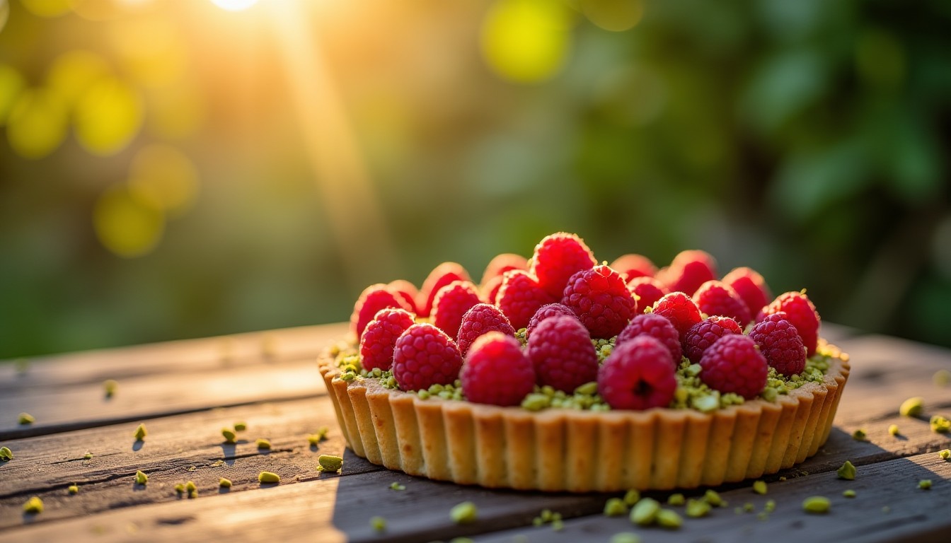 Délice fruité : la recette irrésistible de la tarte framboises-pistaches