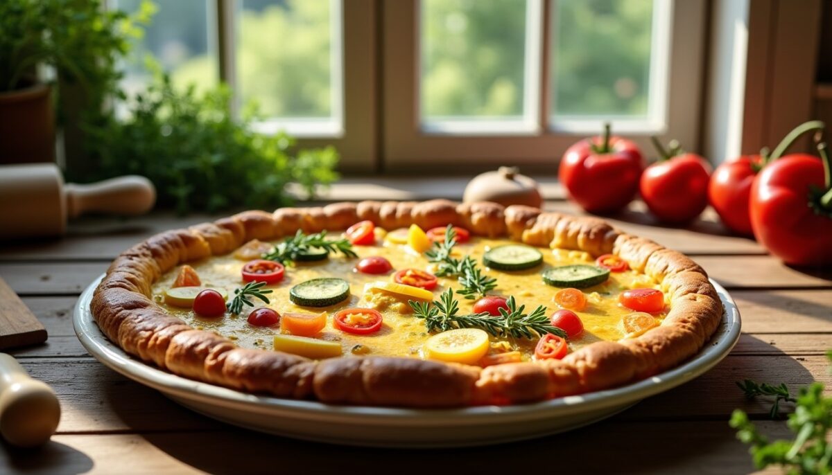 Délice Provençal : Quiche Gourmande au Camembert et Légumes du Soleil
