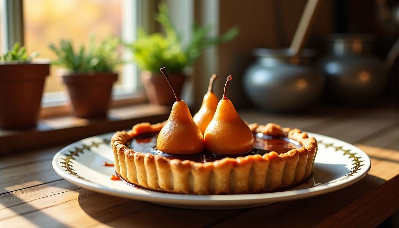 Délicieuse tarte légère aux poires caramélisées et chocolat fondant : la recette gourmande à essayer