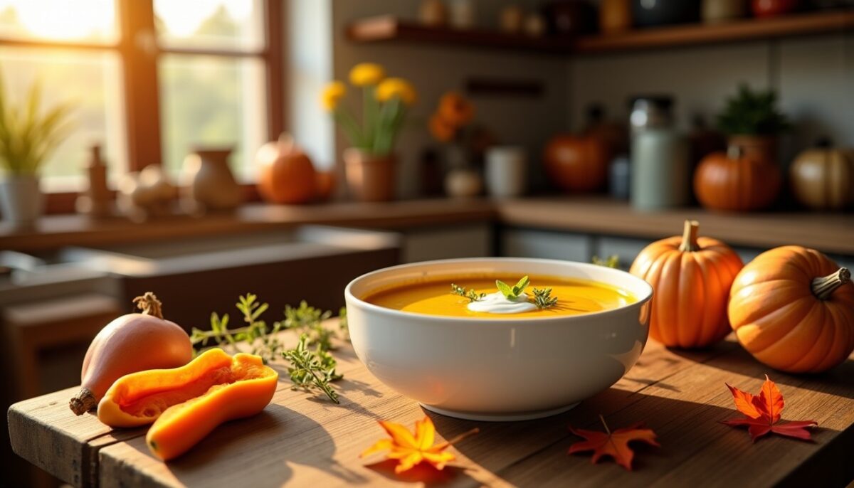Délice Automnal : Recette Facile et Légère de Soupe Veloutée au Butternut