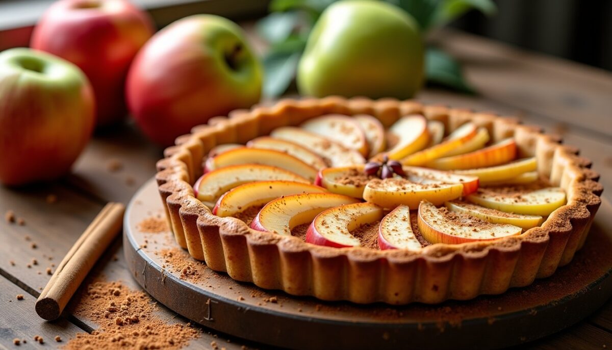Délice rustique et léger : tarte aux pommes, poires et une touche de cannelle