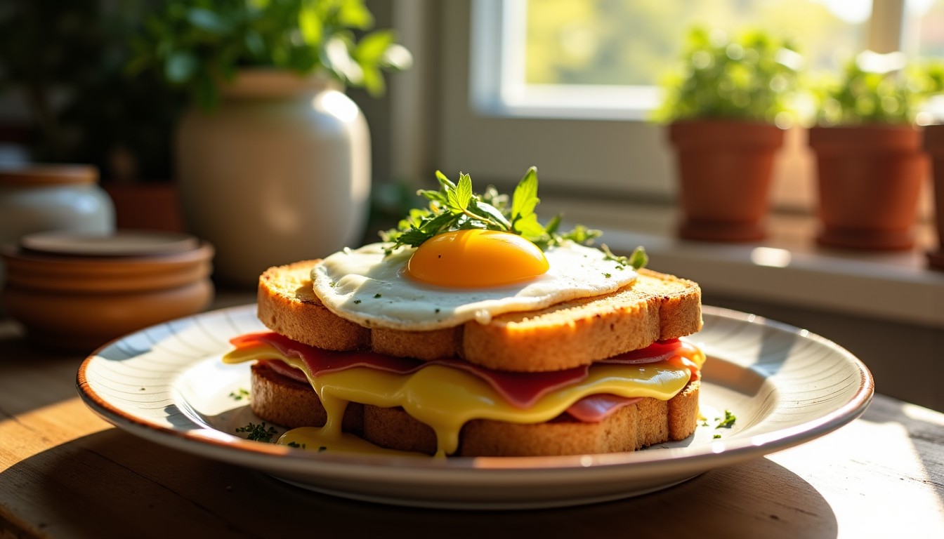 Découvrez la recette savoureuse du croque-madame au fromage bleu