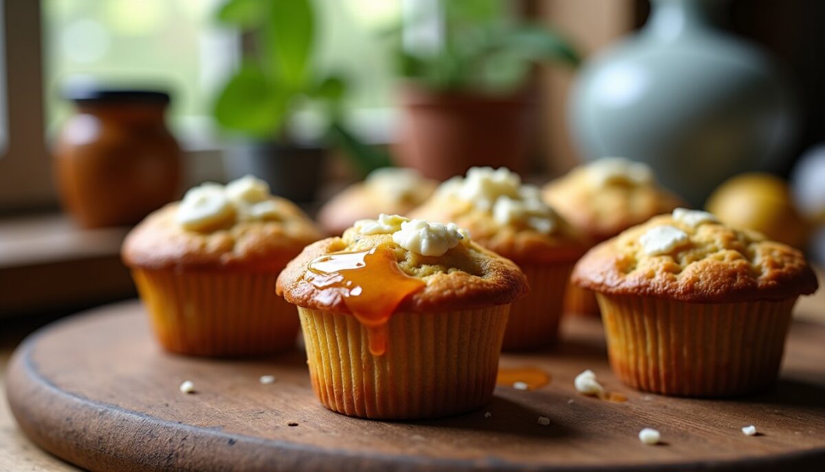 Découvrez la recette gourmande des muffins chèvre et miel de châtaignier