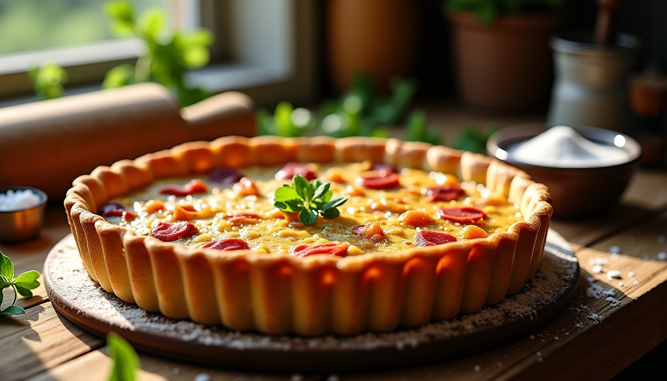 Quiche d'automne légère aux poireaux fondants et jambon savoureux