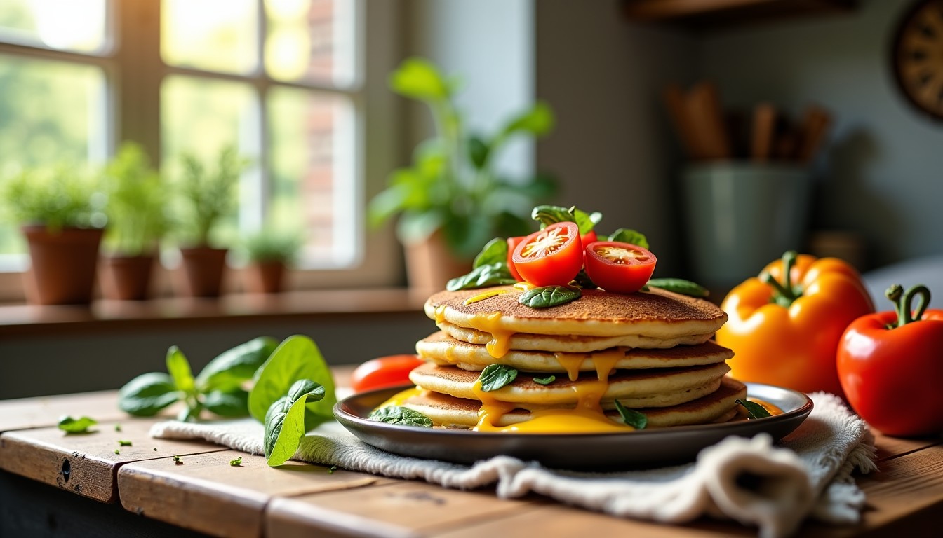 Pancakes légers et savoureux : une recette healthy aux légumes frais et fromage fondant