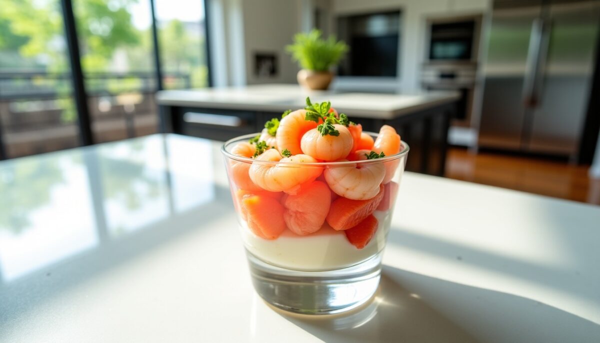 Délice en Verrine : Crevettes et Pamplemousse au Fromage de Chèvre Frais, une Recette Simple et Gourmande