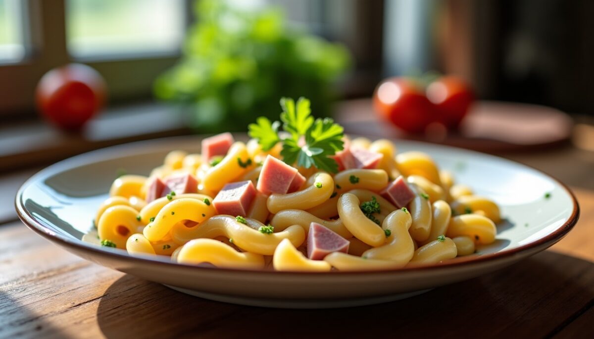 Délicieuses coquillettes au jambon prêtes en seulement 20 minutes : la recette express pour repas gourmand
