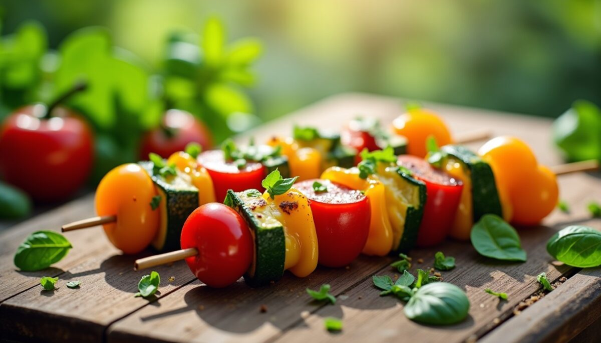 Délicieuses Brochettes Végétariennes au Fromage Fondant : Recette Gourmande et Facile