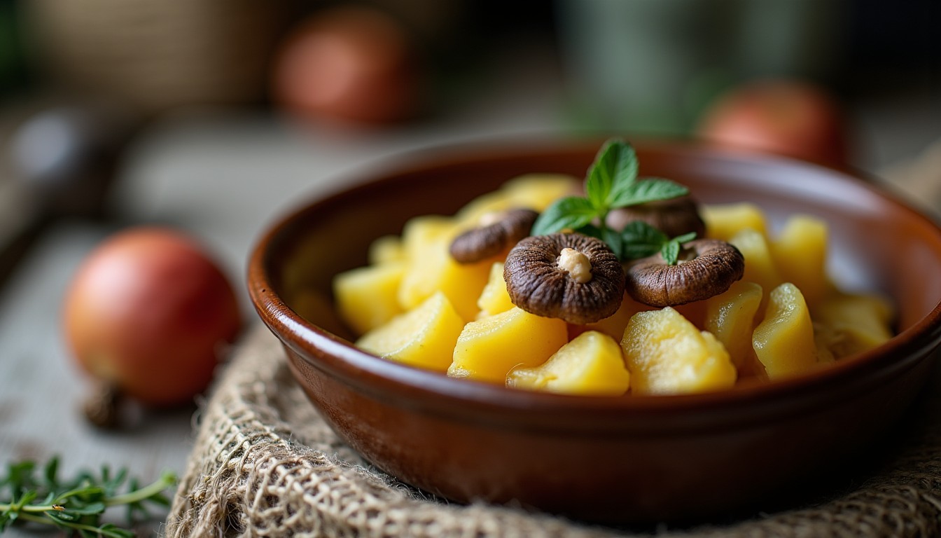 Délices Terre et Forêt : Pommes de Terre Garnies aux Champignons Savoureux et Crème de Chèvre Fondante