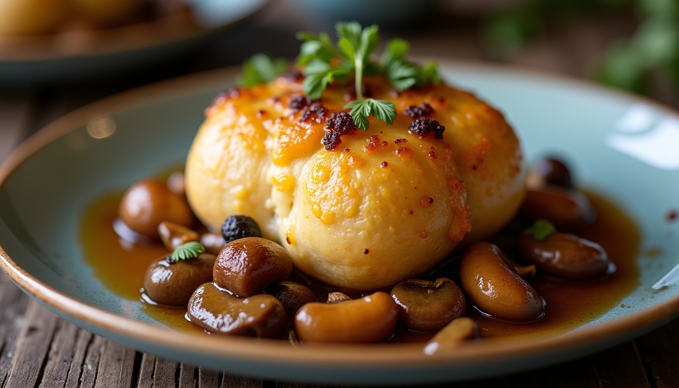 Délice d’œuf cocotte aux champignons savoureux et fromage fondant