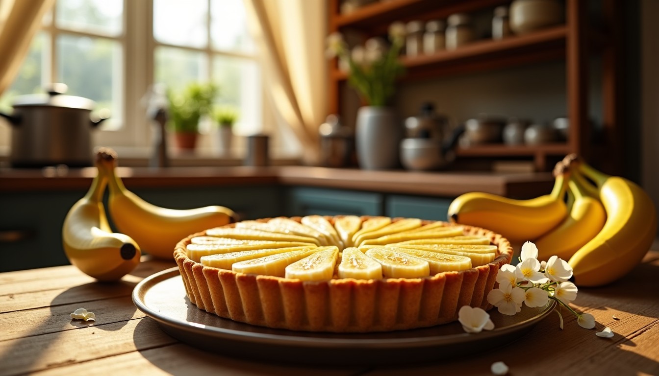 Délicieuse tarte légère à la banane : une recette simple pour un plaisir crémeux