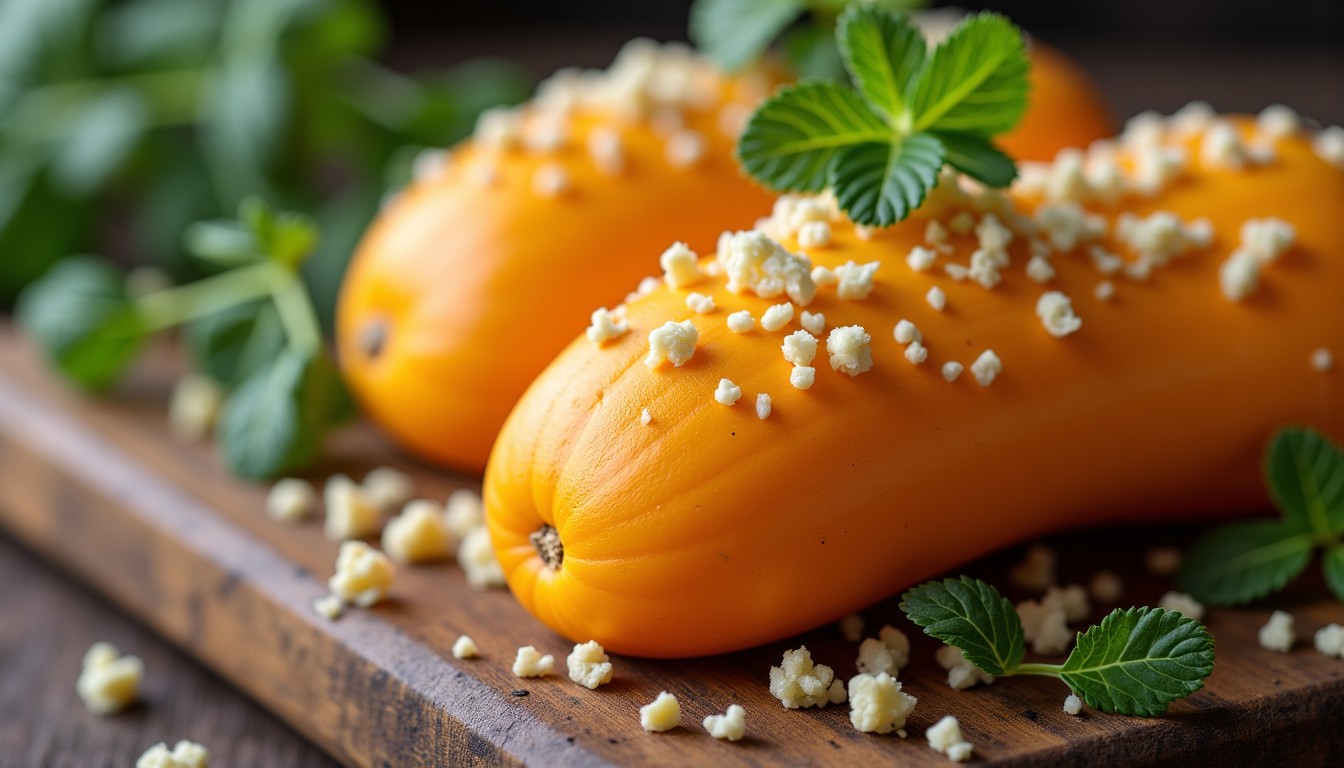 Délicieuses gaufres à la courge butternut, relevées au fromage ail et fines herbes