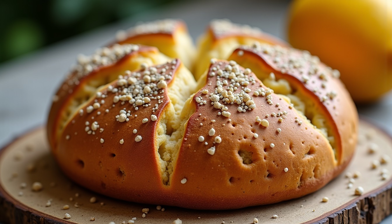 Douce brioche aérienne aux graines de chia et éclats de citron : une recette savoureuse et équilibrée