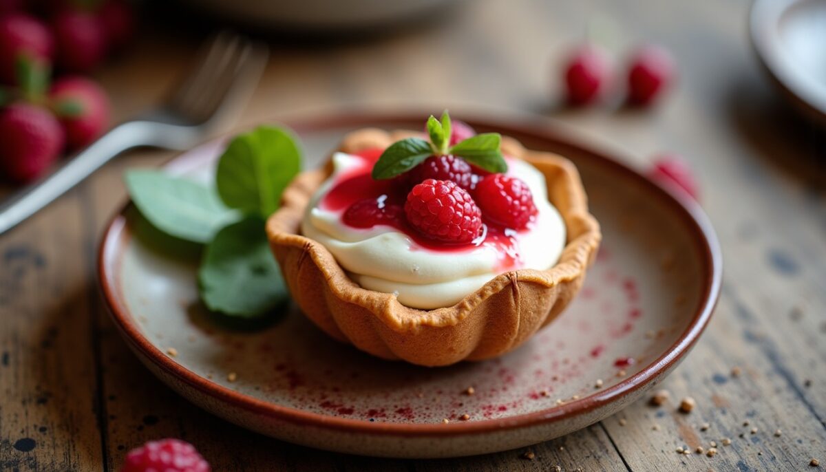 Délice en Quenelles : Mousse de Chèvre Frais et Coulis Acidulé de Fruits Rouges