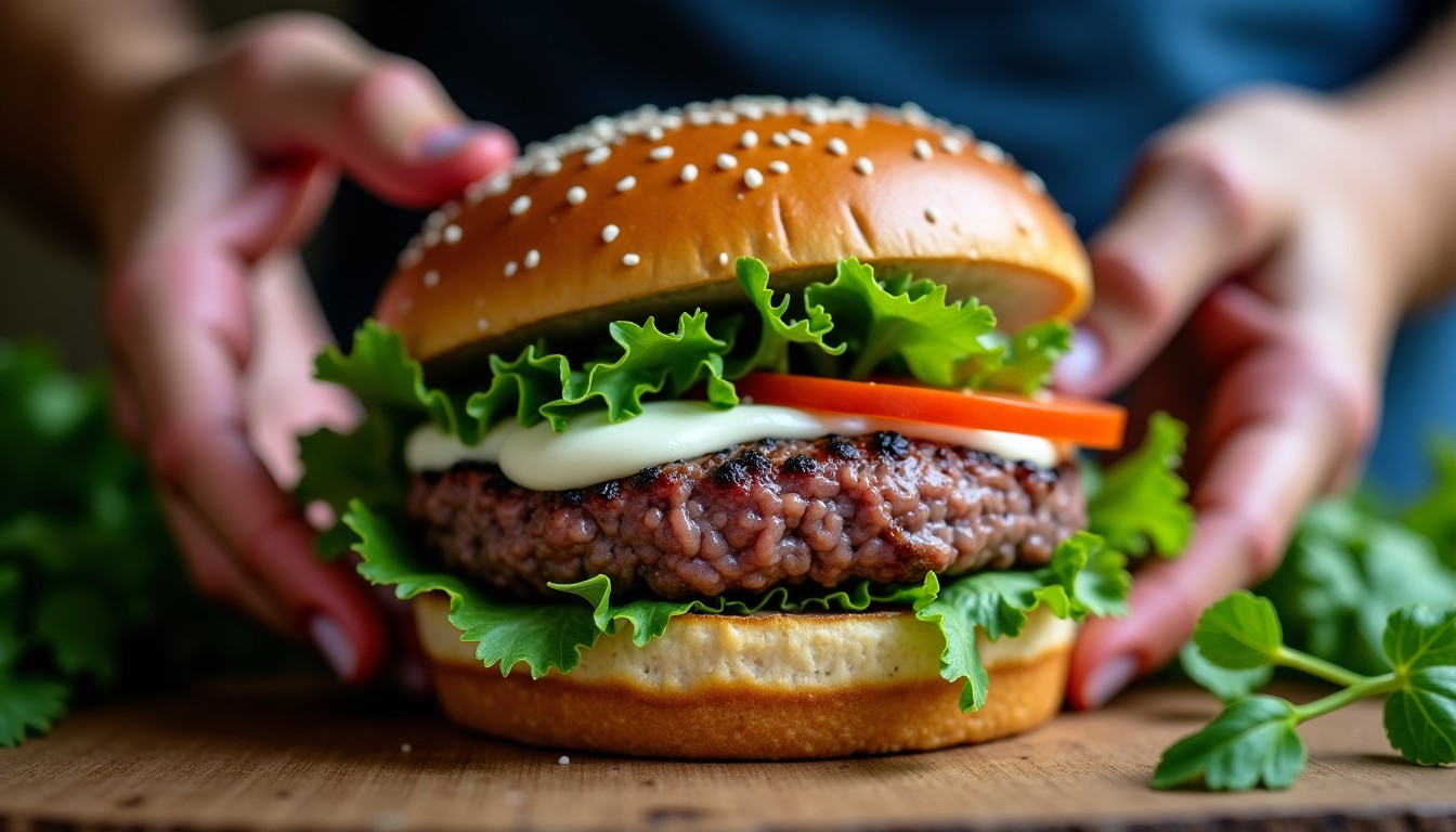 Savourez le burger de bœuf au fromage frais ail et fines herbes : une recette gourmande et facile