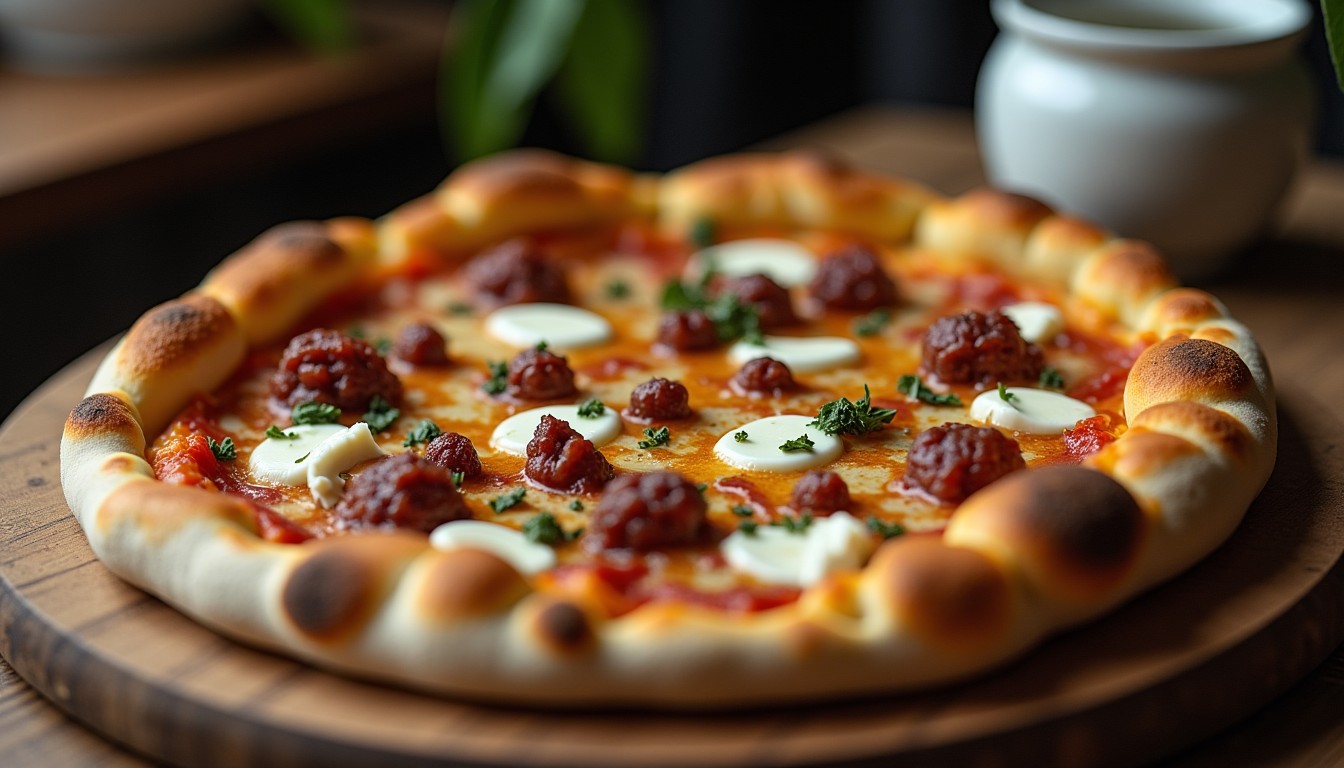 Délice Gourmet : Recette Savoureuse de Pizza au Chèvre et Lardons