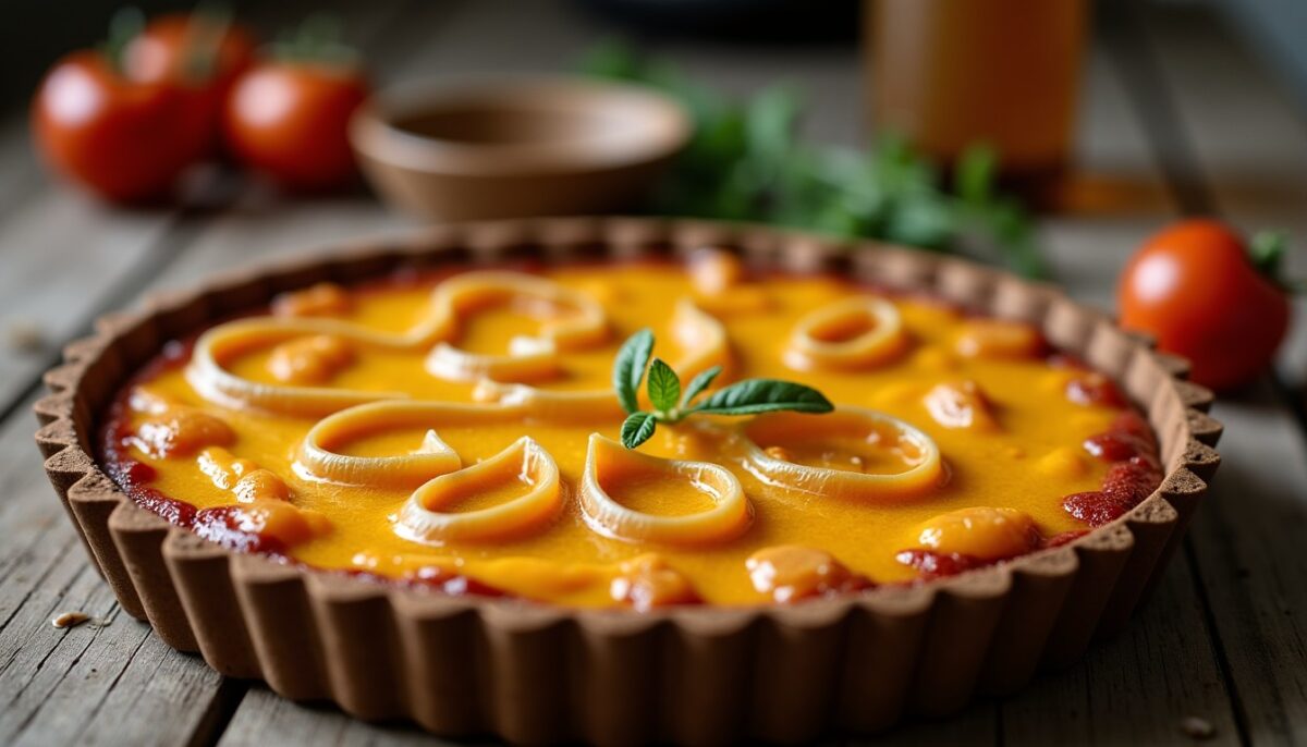 Délicieuse tarte au Maroilles fondant et ses oignons caramélisés