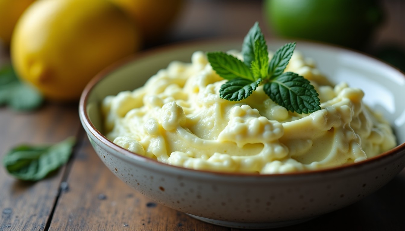 Recette simple : sauce au fromage frais parfumée à la menthe et au citron vert