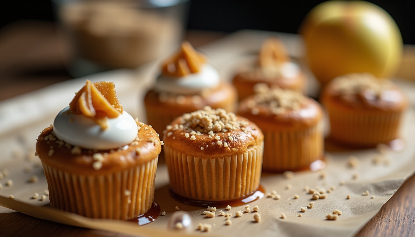 Délices crousti-fondants au son de blé, pomme et nappage léger à la crème de coco