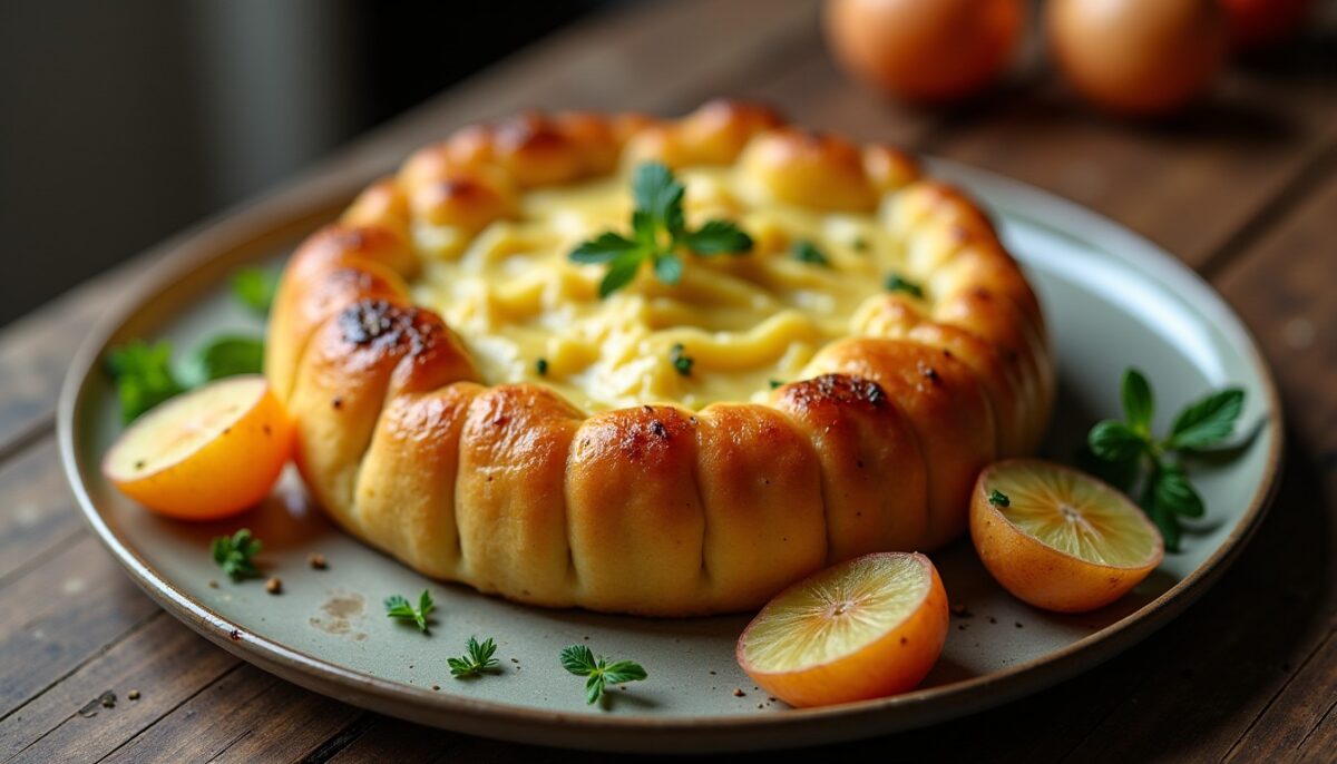 Délice fondant : tourte savoureuse au fromage et pommes de terre