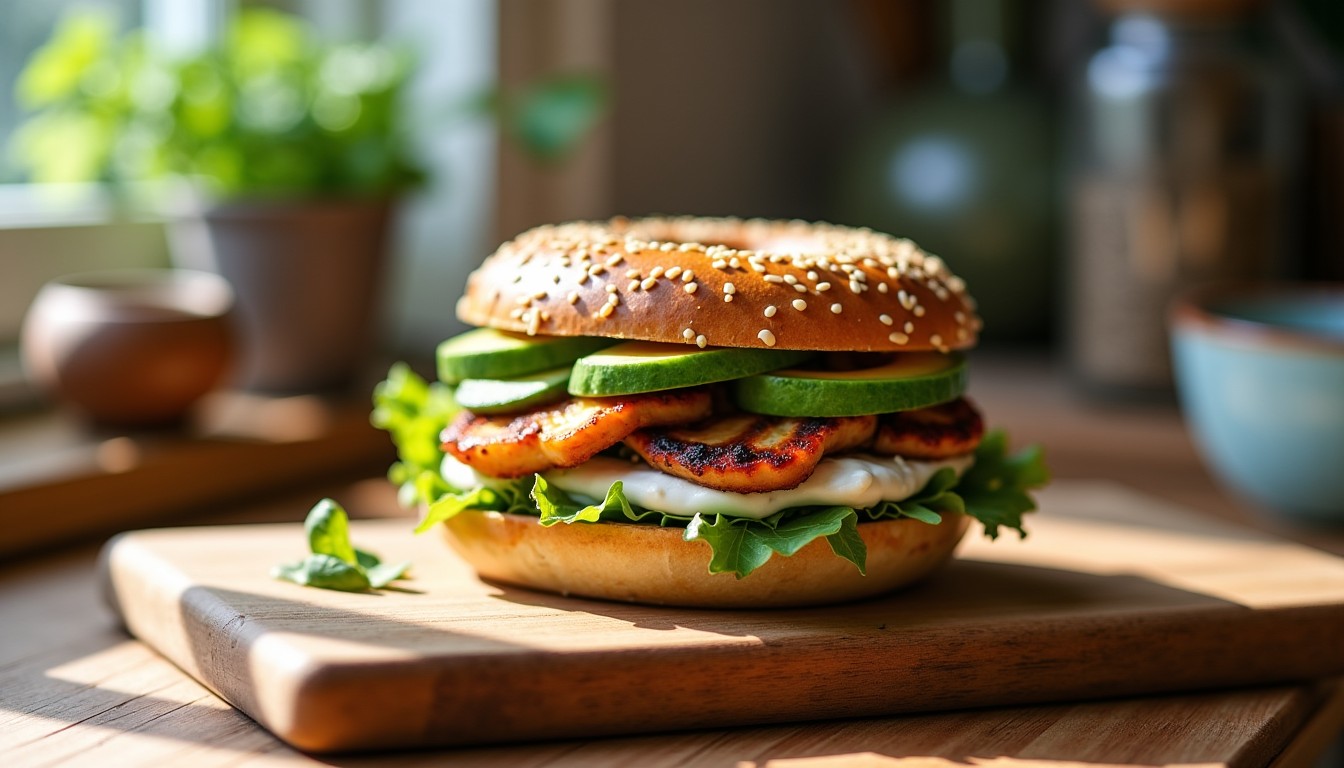 Bagel gourmand au poulet, avocat crémeux et fromage de chèvre : la recette à ne pas manquer