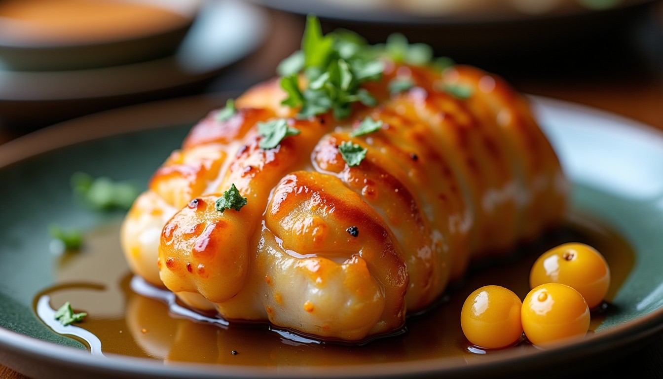 Délice de cabillaud teriyaki accompagné de pois gourmands croquants