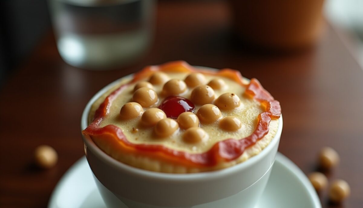 Délice Léger : Cappuccino de Petits Pois au Jambon