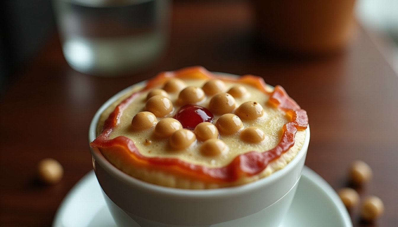 Délice Léger : Cappuccino de Petits Pois au Jambon