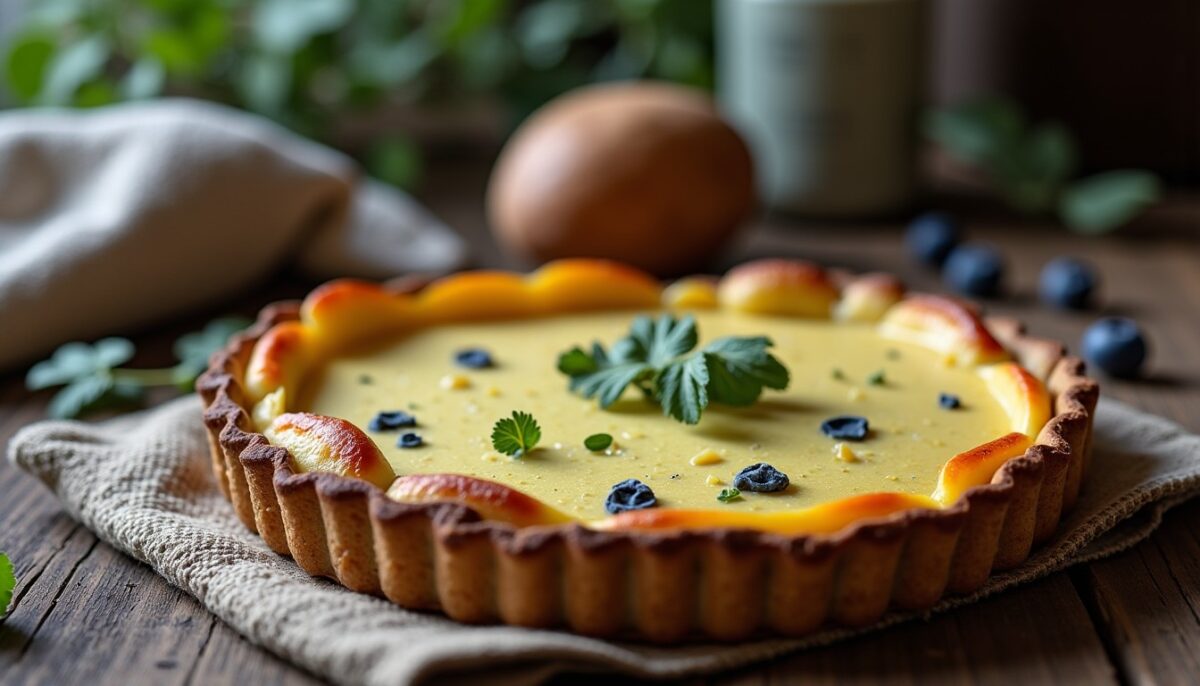 Tarte gourmande au fromage bleu et patates douces : un mariage savoureux à découvrir