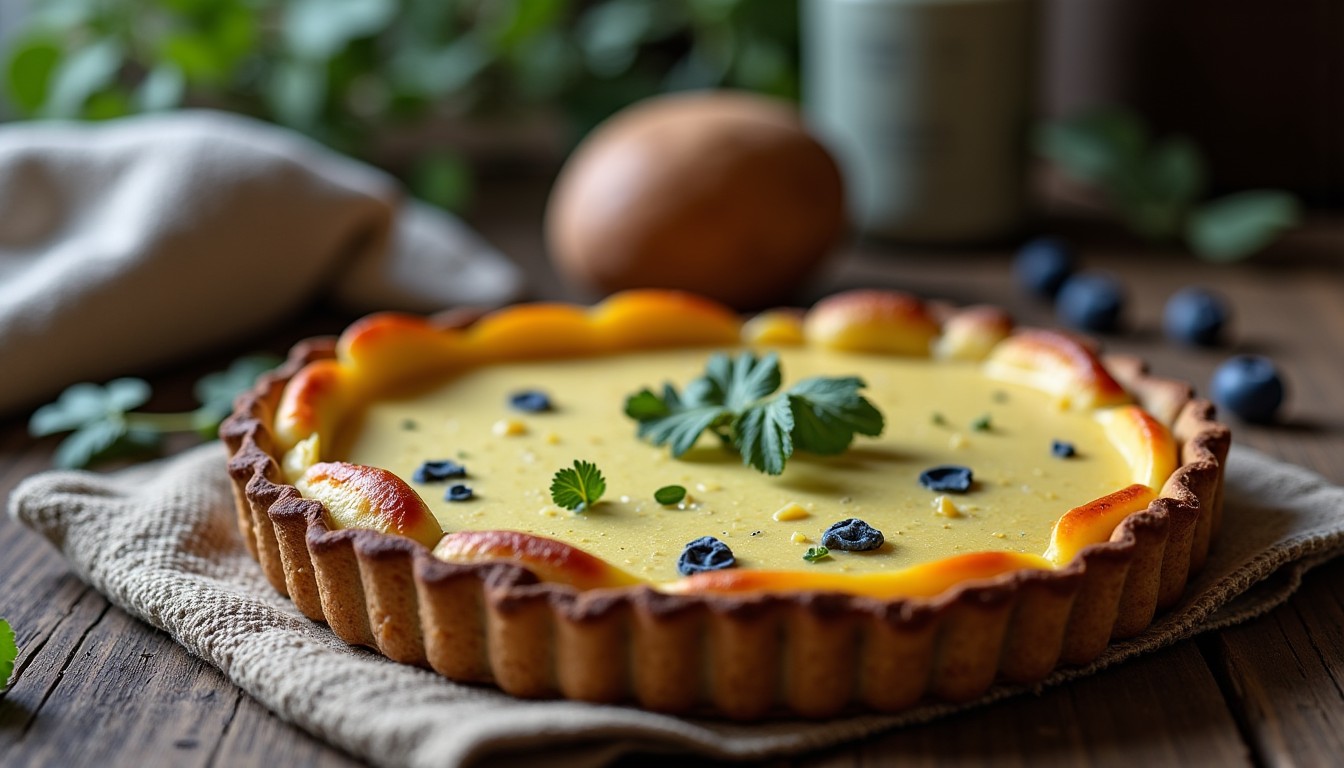 Tarte gourmande au fromage bleu et patates douces : un mariage savoureux à découvrir